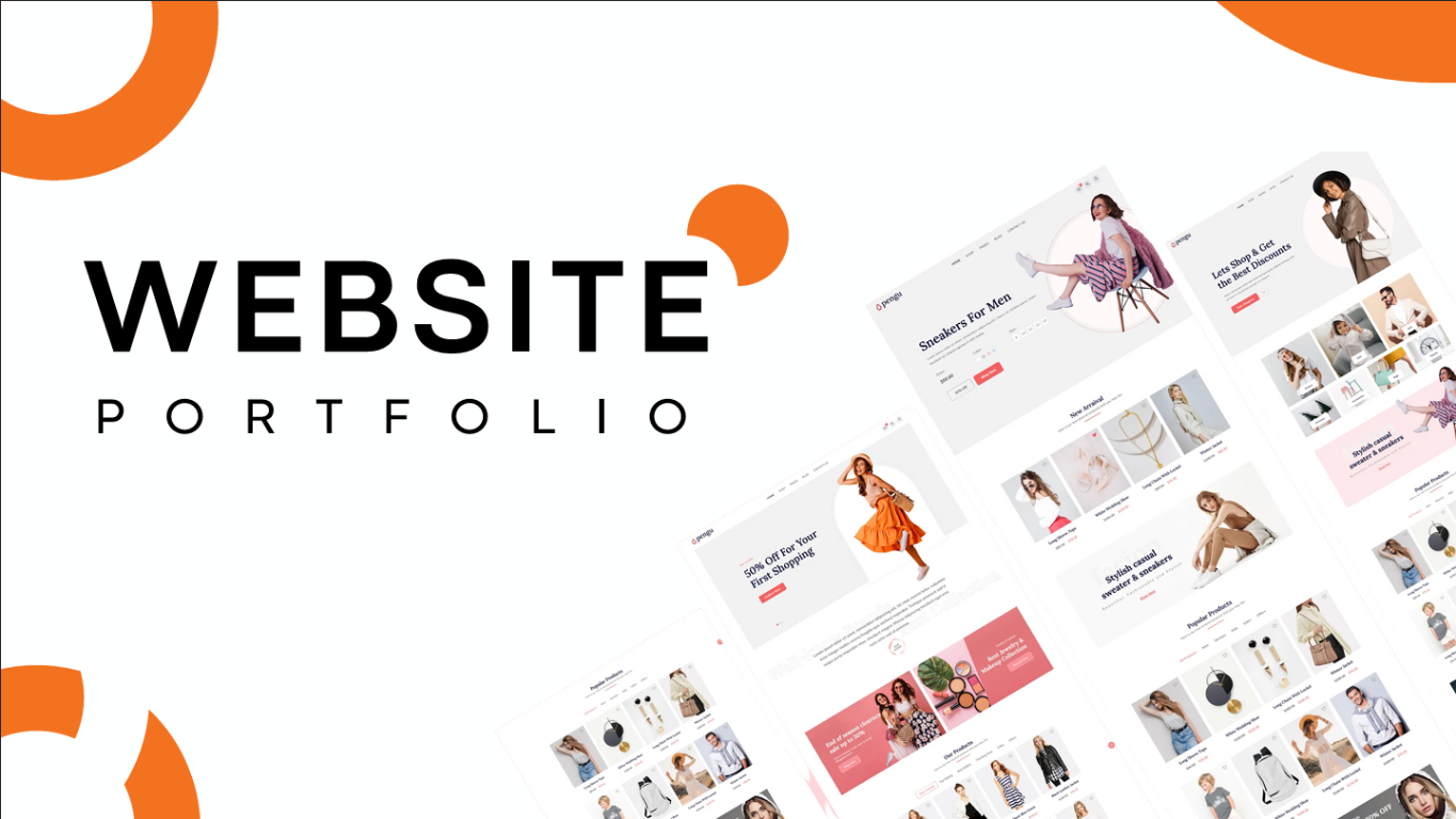 Website portfolio showcase featuring ecommerce website designs