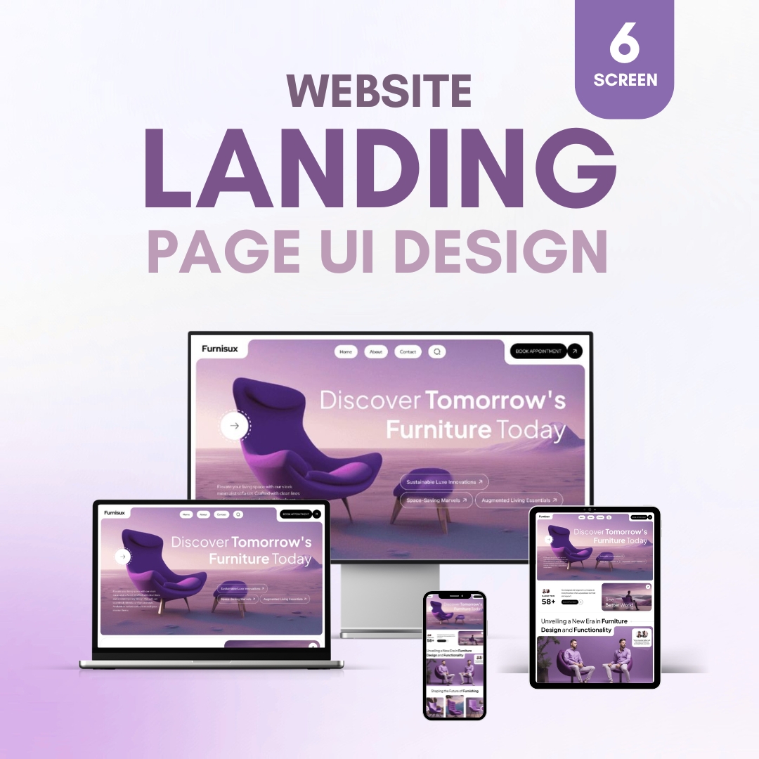 Website/Landing Page UI Design (6 Screens)