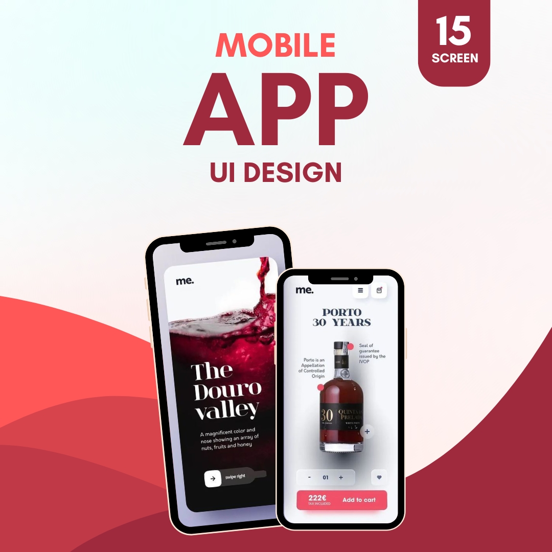 Mobile App UI Design (15 Screens)