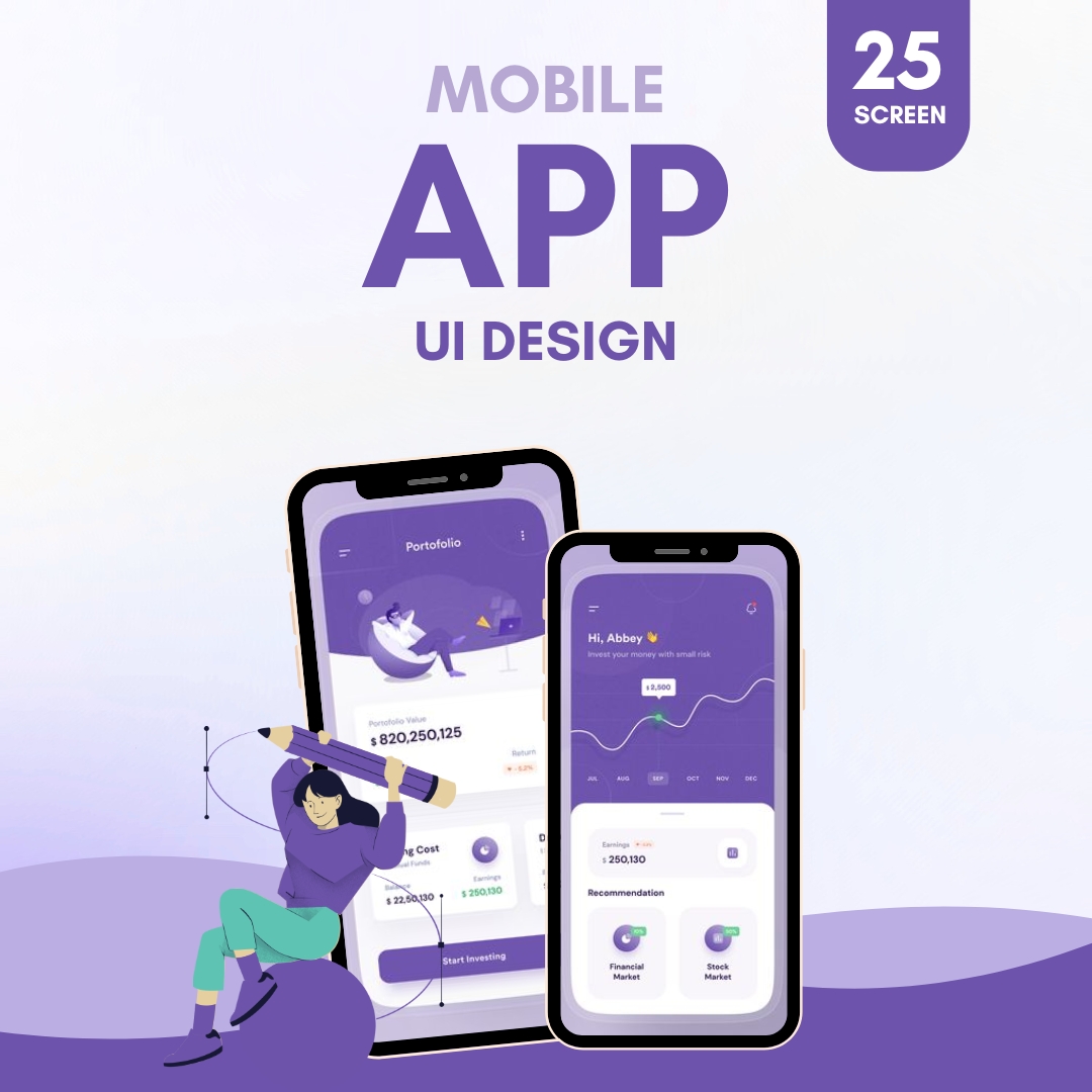 Mobile App UI Design (25 Screens)