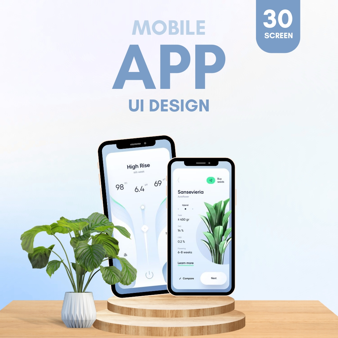 Mobile App UI Design (30 Screens)