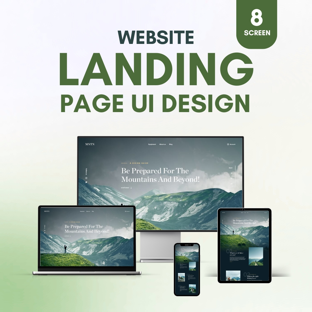 Website/Landing Page UI Design (8 Screens)